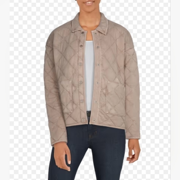 Natural Reflections Light Taupe Quilted Bomber Jacket size XL - Picture 1 of 12